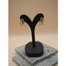 Stelle Jewelry 316L Paslanmaz Çelik Gold Taşlı Kaburga Model Tasarım Halka Küpe