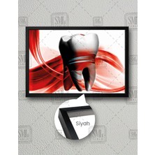 SML Tablo Ağız Sağlığı Diş Hekimi Büro Dental Art Dekoratif Yatay Çerçeveli Kanvas Tablo