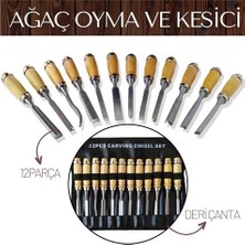 Luord-Store 12 Parça Çantalı Ağaç Oyma Set