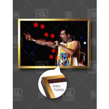 SML Tablo Freddie Mercury Art Müzik Queen Grubu Solisti Konser Görüntüsü Nostalji Yatay Çerçeveli Kanvas Tablo