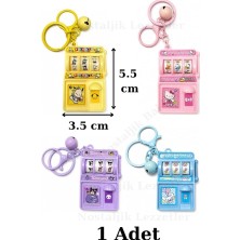 Nostaljik Lezzetler Slot Makinesi 1 Adet Mini Jackpot Oyuncak Anahtarlık