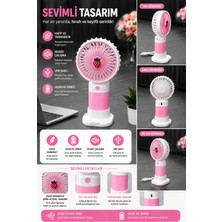 Esenliwe Mini El Vantilatörü Çilek Tasarımlı Şarjlı Fan Uzun Pil Ömürlü