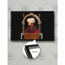 SML Tablo Fatih Sultan Mehmet Osmanlı Padişahları Dekor Yatay Çerçeveli Kanvas Tablo