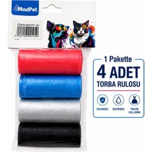 Belirtilmemiş Köpek , Kedi Kaka Toplama Poşeti 4 Adet Poşet Çeşitli Renklerde