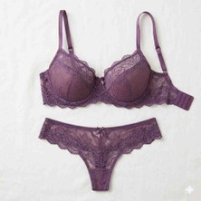 Purple Whip Kadın Mor Balenli Dantel Sütyen Takımı