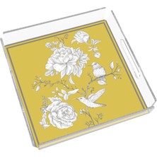 Rosivella Rose Glow Yellow 24X24 Pleksi Tepsi