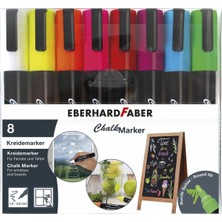 Eberhard Faber Chalk 1-2 mm Yuvarlak Uç Su Bazlı Sıvı Tebeşir Kalemi Seti 8 Renk