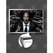 SML Tablo Keanu Reeves John Wıck Mafya Sinema Dekor Art Yatay Çerçeveli Kanvas Tablo