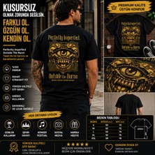 Tişört Kodu Perfectly Imperfect Ruhlu Arka Baskı Tişört – Statement Tasarım Siyah Unisex Tişört