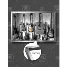 SML Tablo Klasik Bas Elektro Gitar Müzik Sanat Müzik Evi Dekor Yatay Çerçeveli Kanvas Tablo