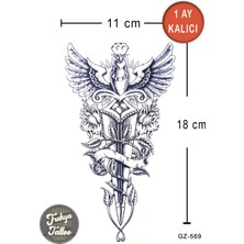 Trakya Tattoo 1 Ay Kalıcı Dövme Yarım Kol Kılıçlı Kanat Geçici Dövme