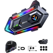 Prepare 300 mt Intercom 2 Eşleşmeli Kask Kulaklık Y-20MX Su Geçirmez Bluetooth Motosiklet Intercom Kulaklık