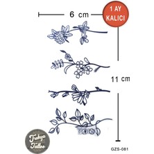 Trakya Tattoo 1 Ay Kalıcı Dövme Orta Boy 4 Lü Çiçek Geçici Dövme GZS-081