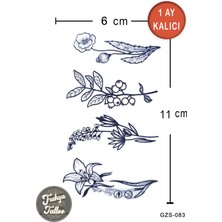 Trakya Tattoo 1 Ay Kalıcı Dövme Orta Boy 4 Lü Çiçek Geçici Dövme GZS-083