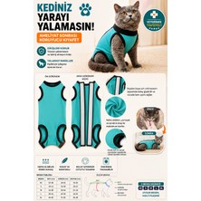 Midilla Kedi Ameliyat Sonrası Kıyafeti Cırtlı Koruyucu Tulum Yara Koruma ve Iyileşme Destekleyici