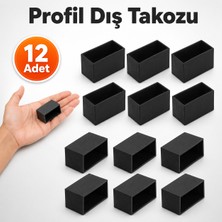 Badem10 (20X40 Mm) Dış Dikdörtgen Takoz Masa Sandalye Sehpa Tapası Tıpa Papuç Parke Zemin Koruyucu 12 Adet