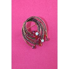 Keeba Galaksi Nebula Broş Bronz Renkli Kristal Taşlı Kadım Yaka Iğnesi Broş