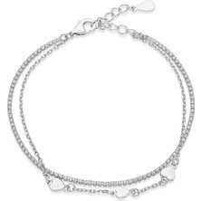 Servi 925 Ayar Love Chain Kalp Figürlü Bileklik