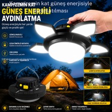 farissu Güneş Enerjili Katlanabilir LED Kamp Lambası- 4000 Mah Powerbank Özellikli