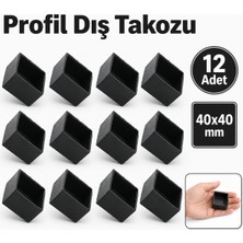 Badem10 (40X40 Mm) Kare Profil Dış Takoz Masa Sandalye Sehpa Tapası Tıpa Papuç Parke Zemin Koruyucu 12 Adet
