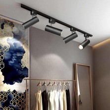 Gold Royal 30W Siyah Kasa Günışığı Ray Spot Seti 4 Adet 1 Metre Ray ile Estetik Aydınlatma