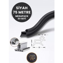 Megapack 75 Metre Siyah Pencere ve Kapı Fitili - Tüm Pencere Modelleriyle Uyumlu Tam Yalıtım Seti