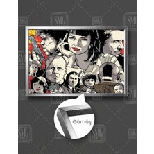 SML Tablo Pulp Fiction Art Uma Thurman John Travolta Retro Ucuz Roman Tarantino Yatay Çerçeveli Kanvas Tablo