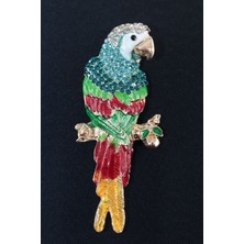 Keeba Macaw Papağanı Broş Egzotik Kristal Taşlı Erkek Kadın Papağan Yaka Iğnesi Broş.