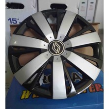 Yk 14 Inç Renault Symbol / Clio / Megane / Kangoo Uyumlu Çift Renk Jant Kapağı 4'lü Takım Amblem Hediyeli