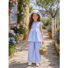 Lovinya Kids Kız Çocuk Pötikareli Alt-Üst Takım Şapkalı (3lü Set)