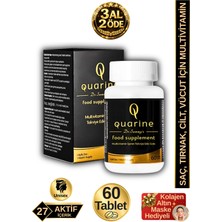 Dr. Sammy's Quarine Saç, Tırnak, Cilt ve Vücut Vitamini (60 Tablet) Dökülme ve Yıpranma Karşıtı Keratin, Biotin, Bitkisel Kök Hücre Extratları,Ginseng ve Multivitamin İçeren Diyet Takviyesi