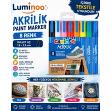 Luminoo Çok Amaçlı Akrilik Boya Kalemi 8 Renk Tekstil Seramik Taş Ahşap