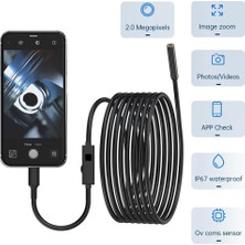 Munico 15 Metre Işıklı Endoskop Kamera, 8 LED Işıklı IP67 Su Geçirmez Boroskop, 16.4ft Yarı Sert Kablo