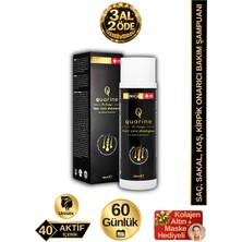 Dr. Sammy's Quarine Premium Şampuan (2 Aylık) Dökülmelere Karşı %100 Saf ve Doğal Bitkisel Kök Hücre Ekstratları,Vitamin ve Mineral İçeren Onarıcı Saç Şampuanı 250ML