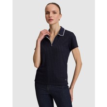 Pierre Cardin Kadın Lacivert Slim Fit Basic Tişört 50320697-VR033