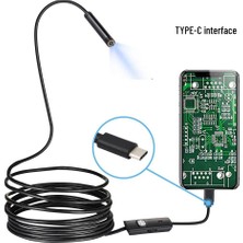 Munico 5 Metre Boru Denetimi ve Oto Tamiri Için Type C Hd Su Geçirmez USB Endoskop Kamera Bükülebilir