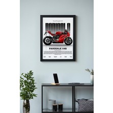 Ducati Panigale V4 S Ahşap Çerçeveli Poster Tablo – Italyan Süpersport Efsanesi