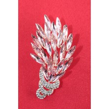 Keeba Asaletin Imzası Söğüt Yaprağı Broş Elmas Kesim Gold Dallı Kristal Taşlı Kadın Yaka Iğnesi Çiçek Broş