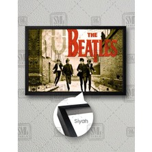 SML Tablo Sokakta Koşan The Beatles Rock Müzik Grubu John Lennon Efsane Müzik Yatay Çerçeveli Kanvas Tablo
