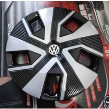 Yk Volkswagen Polo / Golf / Jetta / Bora 14 Inç Uyumlu Çift Renk Jant Kapağı 4'lü Takım Amblem Hediyeli