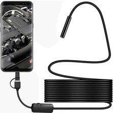 Munico 15 Metre 3'ü 1 Arada Type-C USB Android Cep Telefonu Endoskopik Alet Kablosu Yılan Şeklinde Kamera