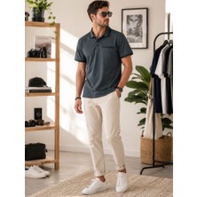  Erkek Antrasit Polo Yaka T-Shirt