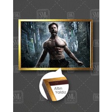 SML Tablo Yağmur Altında Hugh Jackman Wolverine Xman Film Yatay Çerçeveli Kanvas Tablo