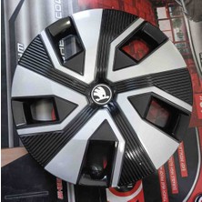 Yk 14 Inç Skoda Rapid / Favorit / Octavia / Fabia Uyumlu Jant Kapağı 4'lü Takım Amblem Hediyeli