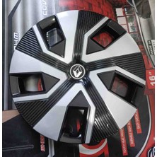Yk 14 Inç Renault Clio / Symbol / Megane / Kangoo Uyumlu Jant Kapağı 4'lü Takım Amblem Hediyeli