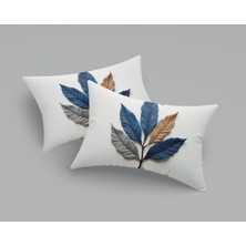 Alkan Homes 2 Adet Nakış Desenli 3 Boyutlu Dikdörtgen Dijital Baskılı Kırlent Kılıfı 30 X 50 cm