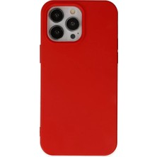Newface Apple iPhone 14 Pro Max Kılıf Nano Içi Kadife Silikon - Kırmızı