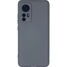 Newface Xiaomi Mi 12 Kılıf Nano Içi Kadife Silikon - Gri