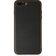 Newface Apple iPhone 7 Plus Kılıf Coco Deri Silikon Kapak - Siyah