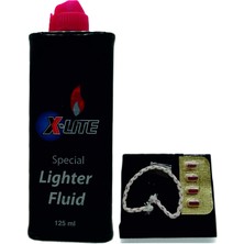 UltraMint Benzinli Çakmak Seti, Metal Tellili Fitil ve Çakmak Taşı, 125 ml